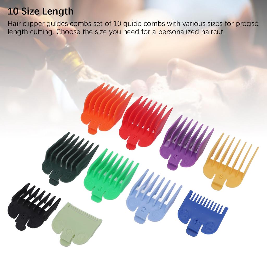 10 Sizes Hair Clipper Combs Guides Professional Colorful Number Coded Hair Trimmer Guards