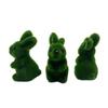 10cm Green Moss Flocked Easter Rabbit Ornament for Garden Decor