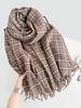 Autumn Winter Women Imitation Cashmere Knitted Scarf Lady Men Casual Plaid Tassel Soft Scarve Wrap Shawl Femme Male Unisex New