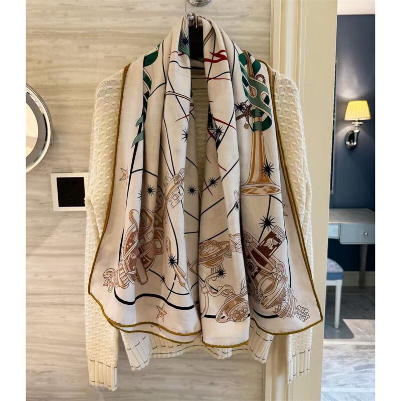 NINA SOLOR Starlight Chorus Silk Wool Square Scarf