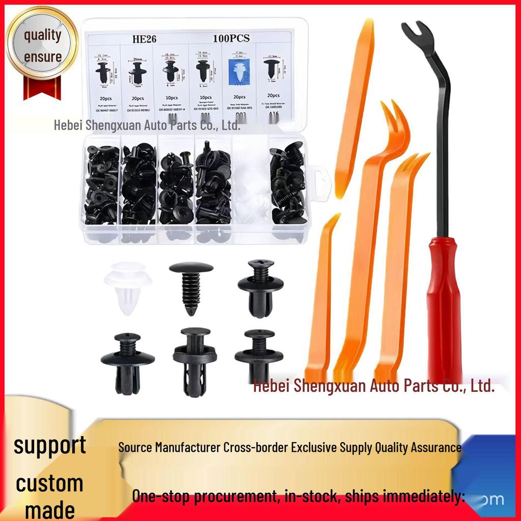 100pcs Universal Car Expansion Clips - 6 Types for Body, Fender, and Door Panels