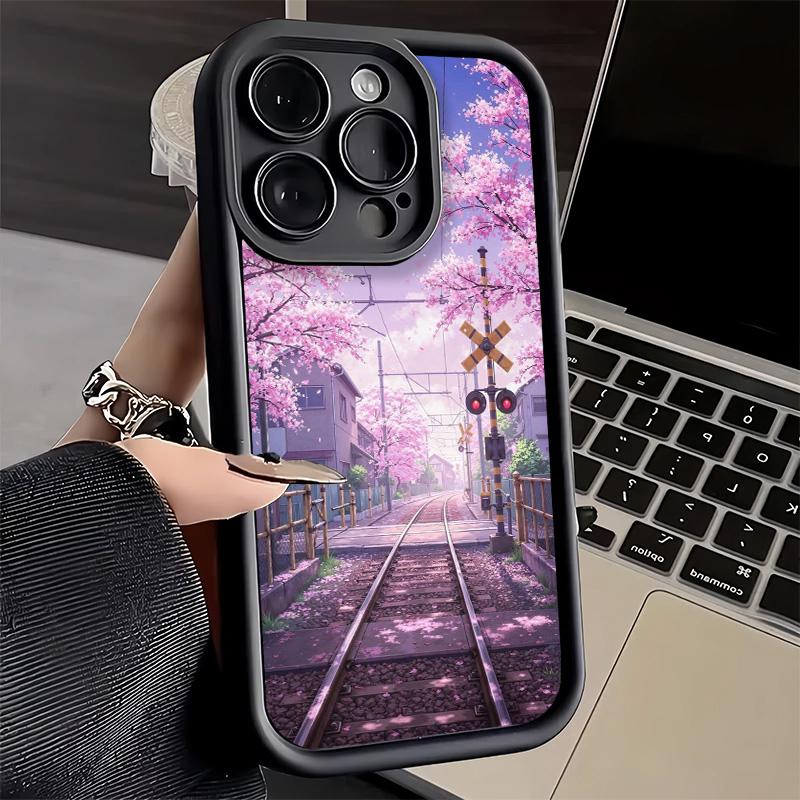 Phone Case for iPhone 17 Air 16E 15 16 Pro Max Anime Aesthetic Scenery Cover 14 Plus 13 12 Mini Soft Shell Silicone Fundas