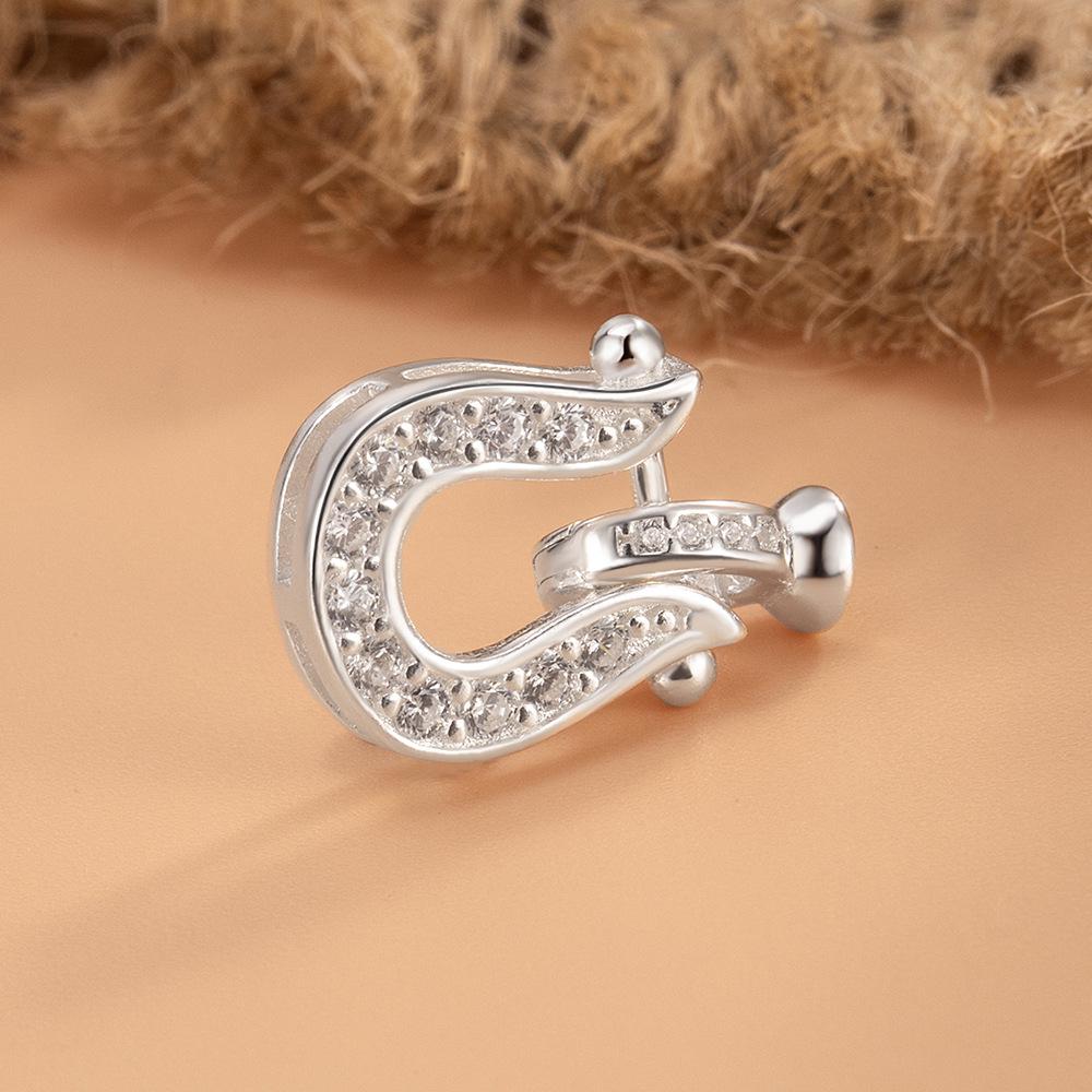 

Stylish DIY Handmade S925 Sterling Silver Horseshoe Clasp for Beaded Bracelets and Necklaces S925 Silver (approx. 1.23g) срібний