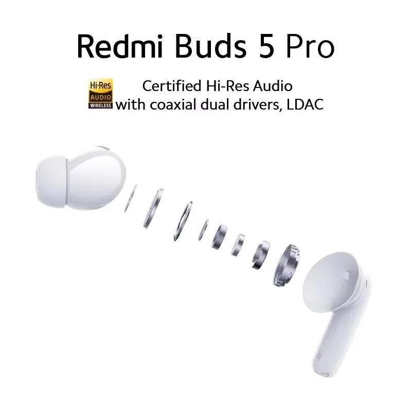 Xiaomi Беспроводные наушники-вкладыши Redmi Buds 5 Pro с шумоподавлением, внутриканальные, совместимые с телефонами Android и Apple