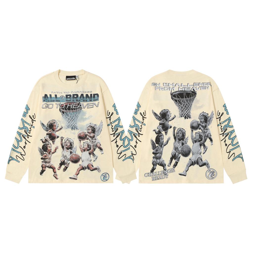 Cross 2025 Hellstar Trendy High Street Loose Long Sleeve Hoodie for Men & Women – Autumn Wear