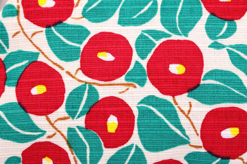 Made in Japan Gama-guchi Wallet Coin Purse Camellia Parent-and-Child Gama-guchi Cotton 10.5 × 17 × 1.5 cm