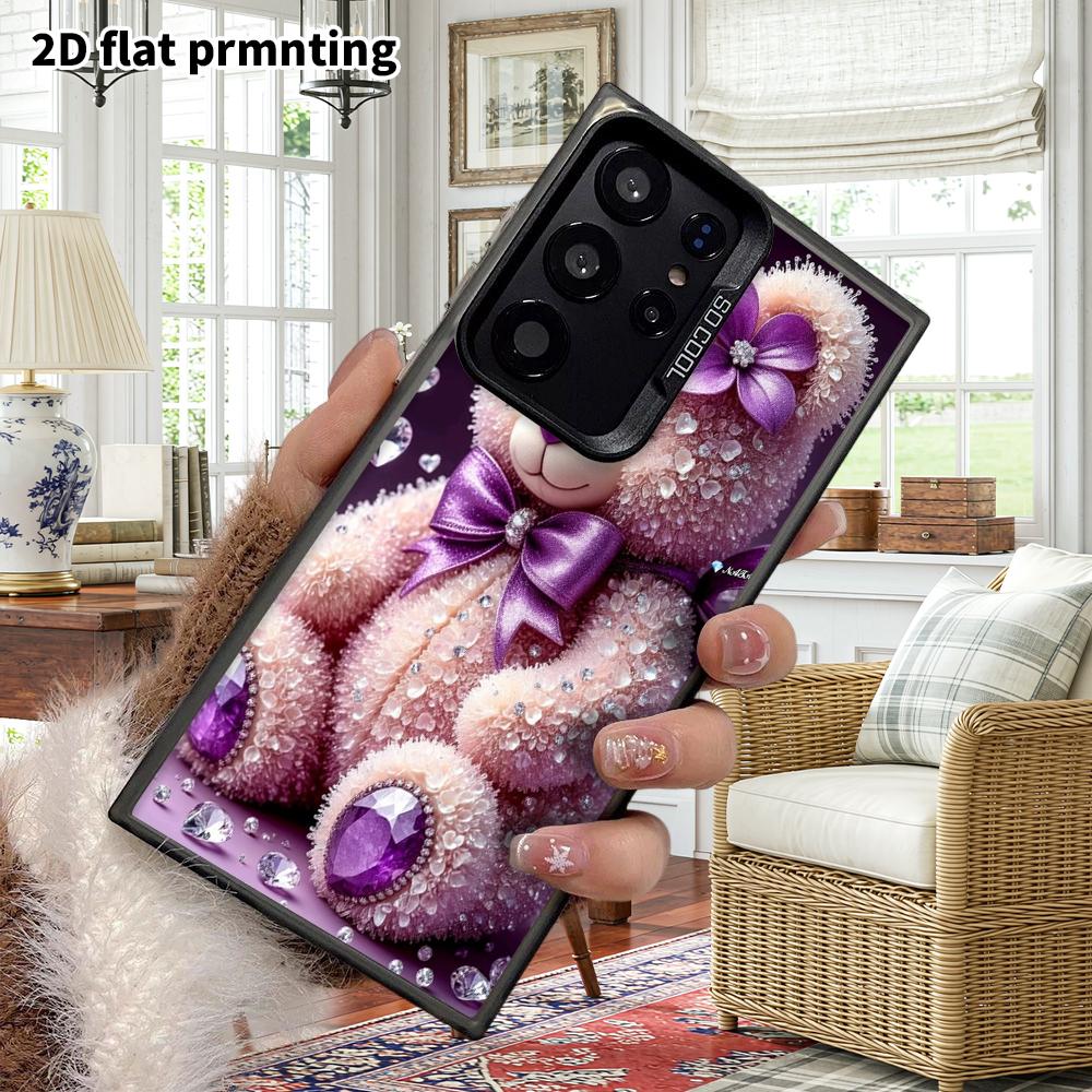 Phone Case: 2D Flat Samsung Galaxy A34 A35 M05 M06 S20 S22 S21 FE Plus 5G Protective Case, Couples Style, Plush Teddy Bear, Christmas and Halloween Gi
