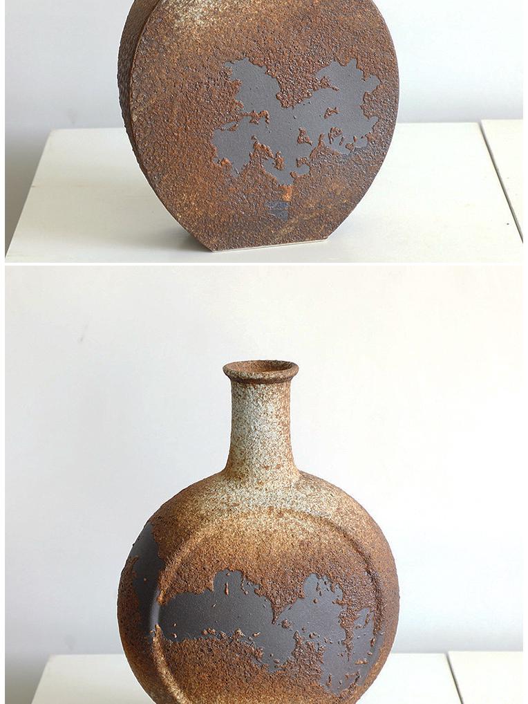 Retro Wabi-Sabi Zen Pottery Vase for Home and Hotel Decor