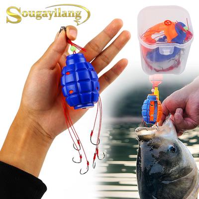 Gaiola para isca de pesca, plástico rígido ABS com material de gancho de metal, gaiola para isca de pesca, ferramentas para equipamento de pesca