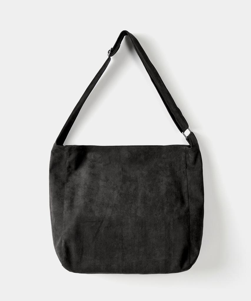 Excontainer Muted Suede Crossbody Bag (Black)