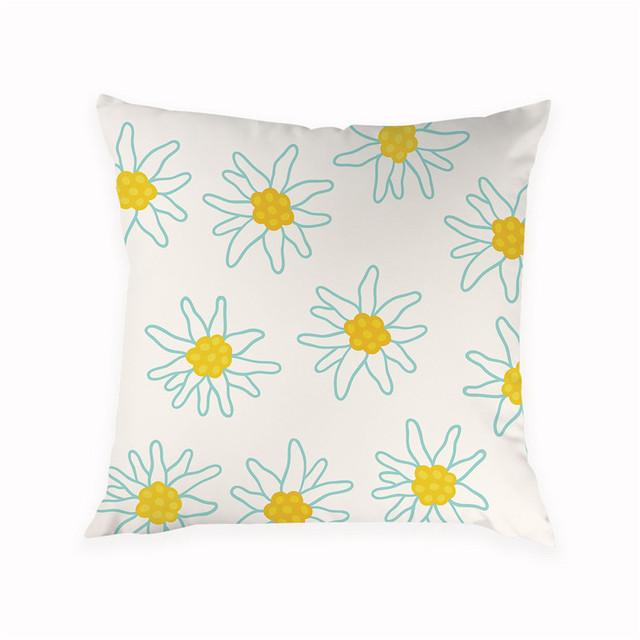 Small Fresh Floral Print Pattern Cushion Cover Home Living Room Sofa Decoration Square Pillow Pillow Cover
