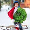 Grinch Green Plush Christmas Wreath Decorative Hanging Ornament For Festive Decor