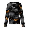Women's Casual Long Sleeve Button Down Halloween Print Top for Costume Wear