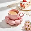 Keramik-Kaffeetasse mit Untertasse Kreative Dekoration Rosa Einzigartige Latte Art Tasse