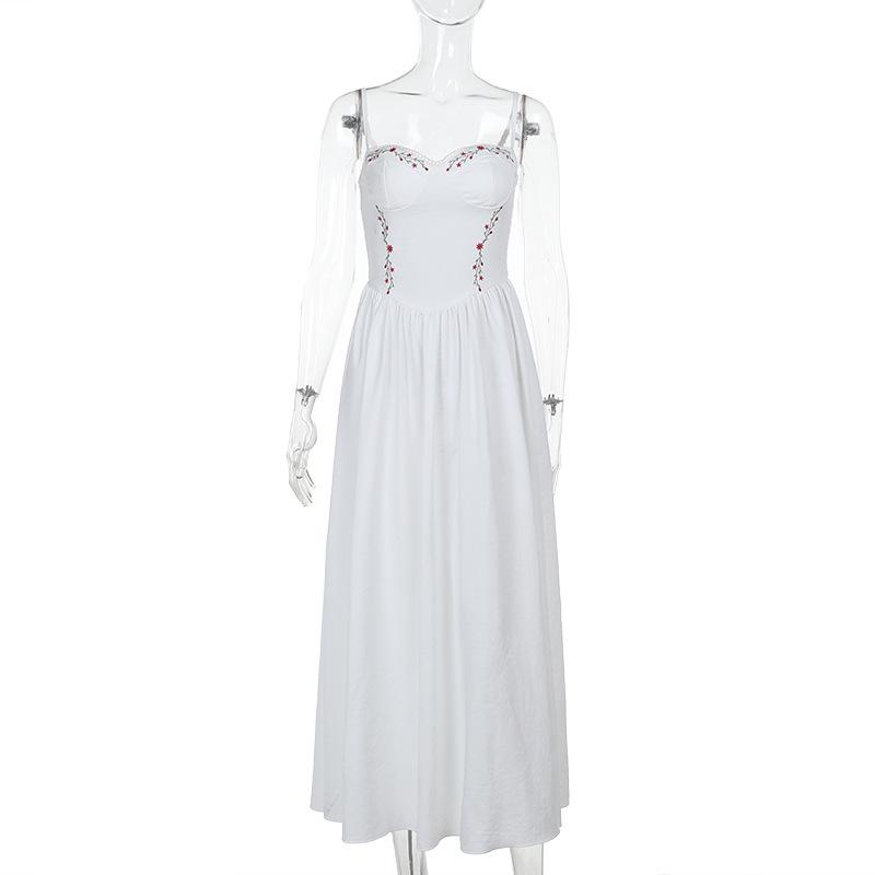 Dámské bílé šaty s dlouhým rukávem a výstřihem do V, elegantní bez rukávů, s vysokým pasem, peng plisovaným lemem, maxi róby 2025 nové párty klub dámské vestidos