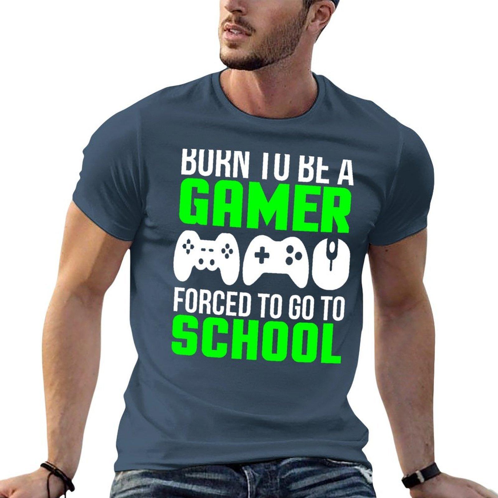 Born To Be A Gamer Funny School Tshirt Sweat Resistant Workout Tee Shirt S