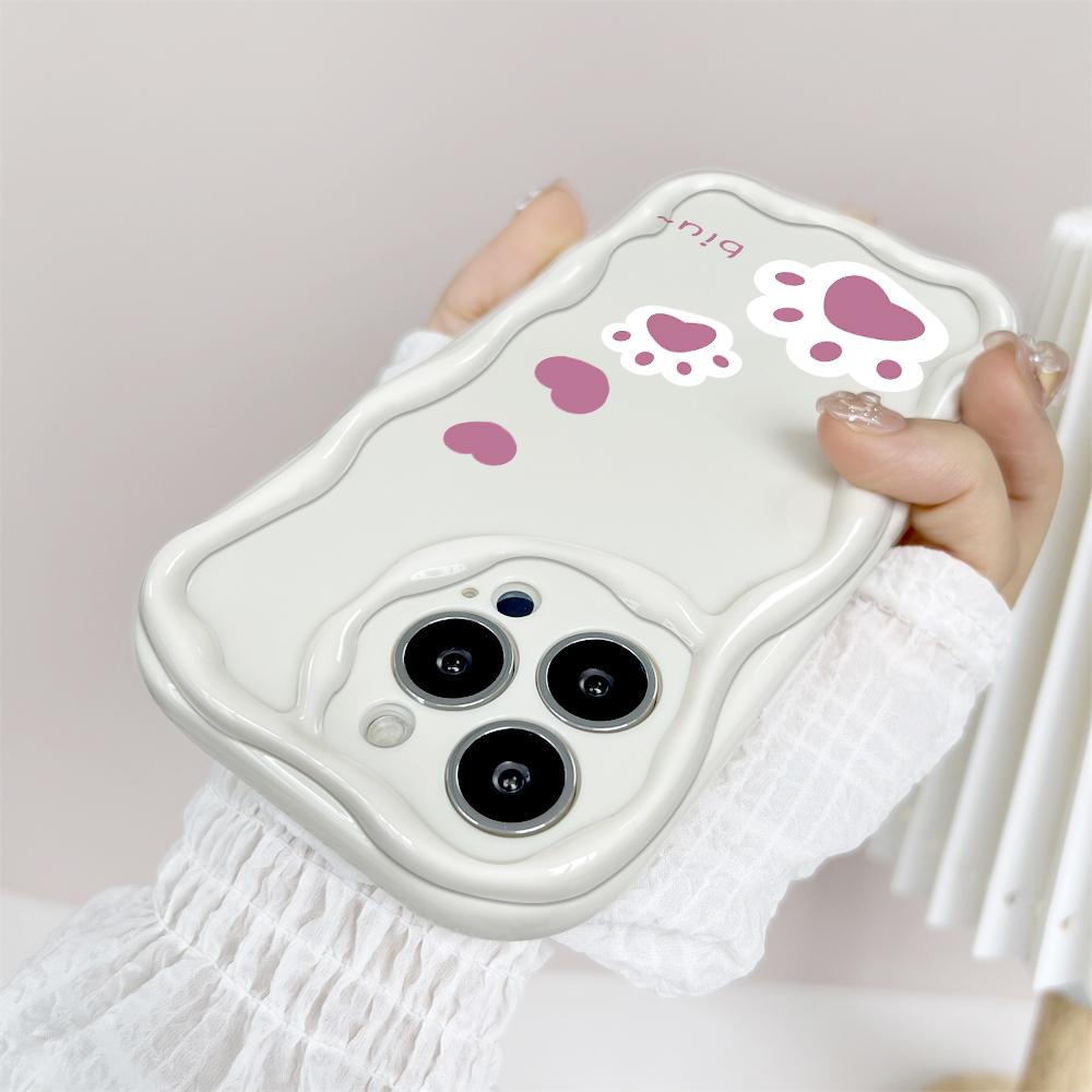 Cartoon-Muster Creme Textur Gehäuse Wellenrand Weiche Silikonhülle Handyhülle für IPhone Samsung Huawei Honor Xiaomi Redmi Infinix Tecno