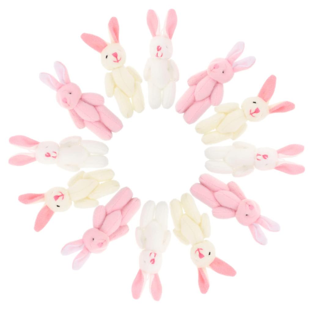 VORCOOL 15pcs Knuckle Rabbit Pendant Stuffed Animal Baby Rabbit Doll PP Cotton