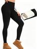 Pantaloni da Yoga da Donna Taglie Forti con Velluto a Coste a Vita Alta - Leggings Atletici Snellenti Autunno/Inverno