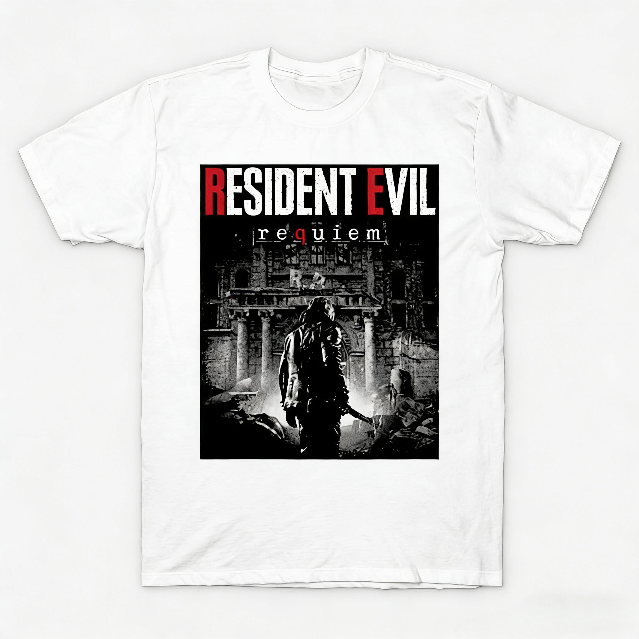 

Resident Evil 9 Requiem 2026 Summer New Mens Tshirt 100Cotton letter pattern unisex short Sleeve Harajuku Loose premium shirt M