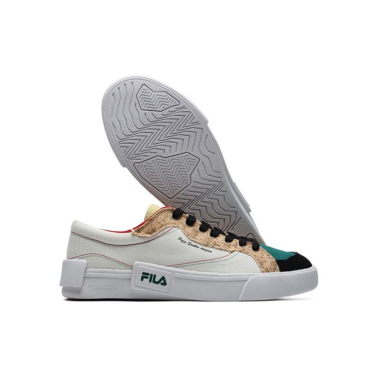 Fila Fusion Italian Pizza Low-Top Skate Shoes Women Sneakers White Yellow T12W125110FSO