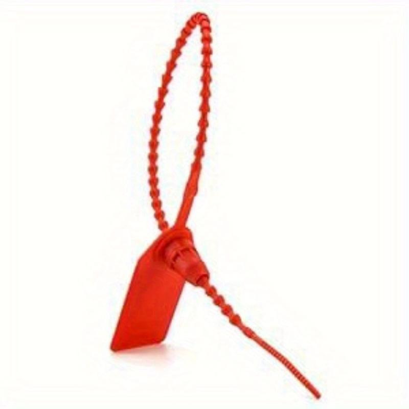 Kunststoff-Manipulationssicherungen, 100 Stück Manipulationssicherer selbstverriegelnder Sicherheits-Kabelbinder, Sicherheitsanhänger für Feuerlöscher und Brandschutz, 9-13/16" lang, Rot