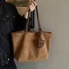 Vintage Soft Suede Women's Handbags Large Capacity Female Simple Shoulder Bags Classic Fall Winter Top Handle Work Tote Bag