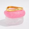 Ins Sweet Cool Style Pink Polygon Bracelet Artistic Retro Round Gradient Wide Version Wristband
