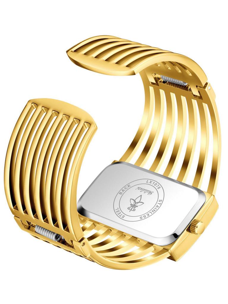 Yalalusi Women's Diamond Bracelet Wristwatch with Cage-style Strap