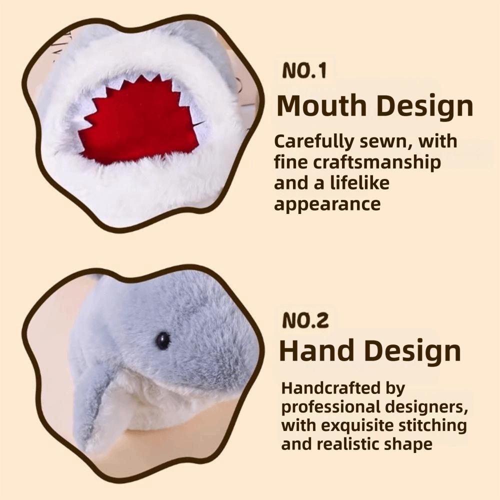 20cm Größe Interaktives Spielzeug Niedliches Stofftier Plüschtier Hai Handpuppe Lernspielzeug