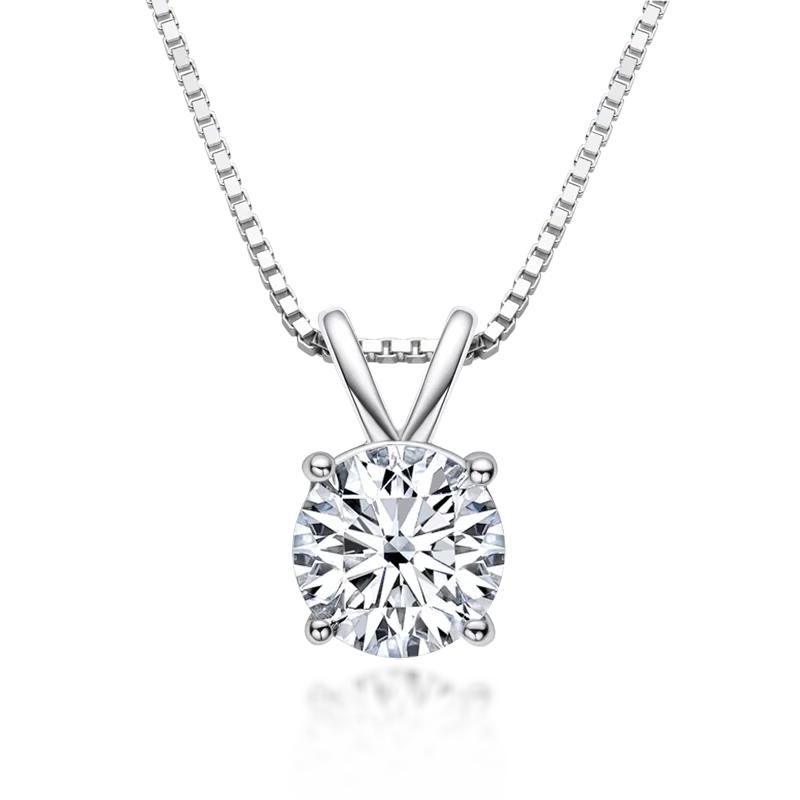 1ct D färg Moissanite Diamond 18K guldpläterad fyra klor hänge halsband Jubileumspresenter