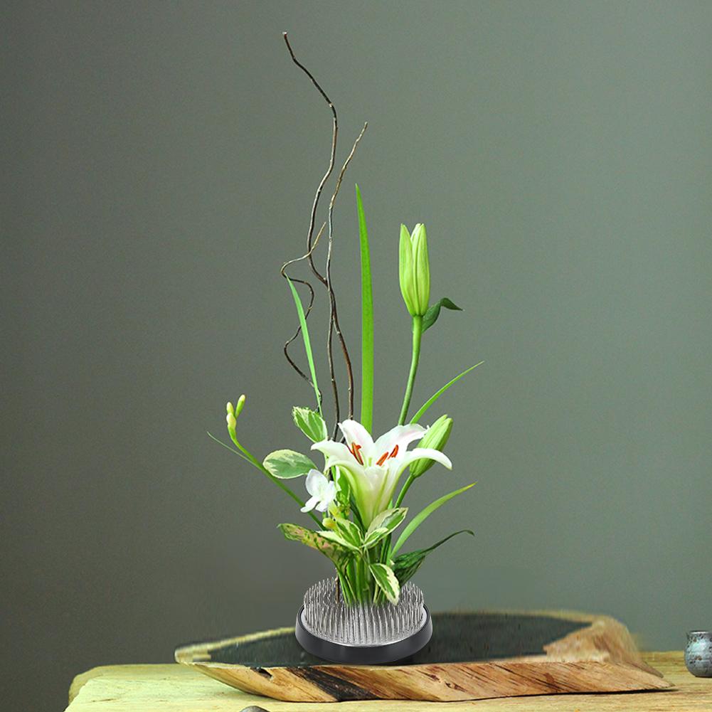 Japanese Style Round Kenzan Flower Arrangement Holder Needle Arranging Tool AccessoriesStainless