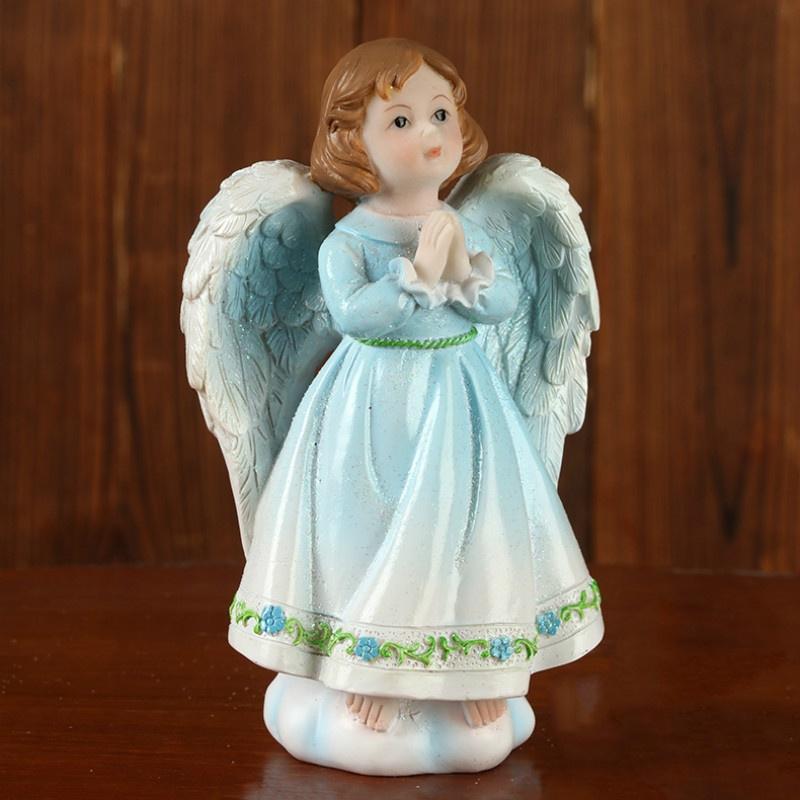 Socha z pryskyřice Domácí dekorace Dekorace na plochu Roztomilé čtení Modlitba Anděl