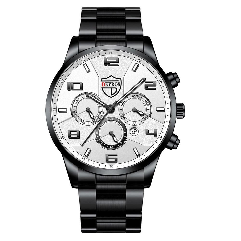 Men'S Fashion Watch Luminous Stainless Steel Men'S Business Calendar Quartz Watch