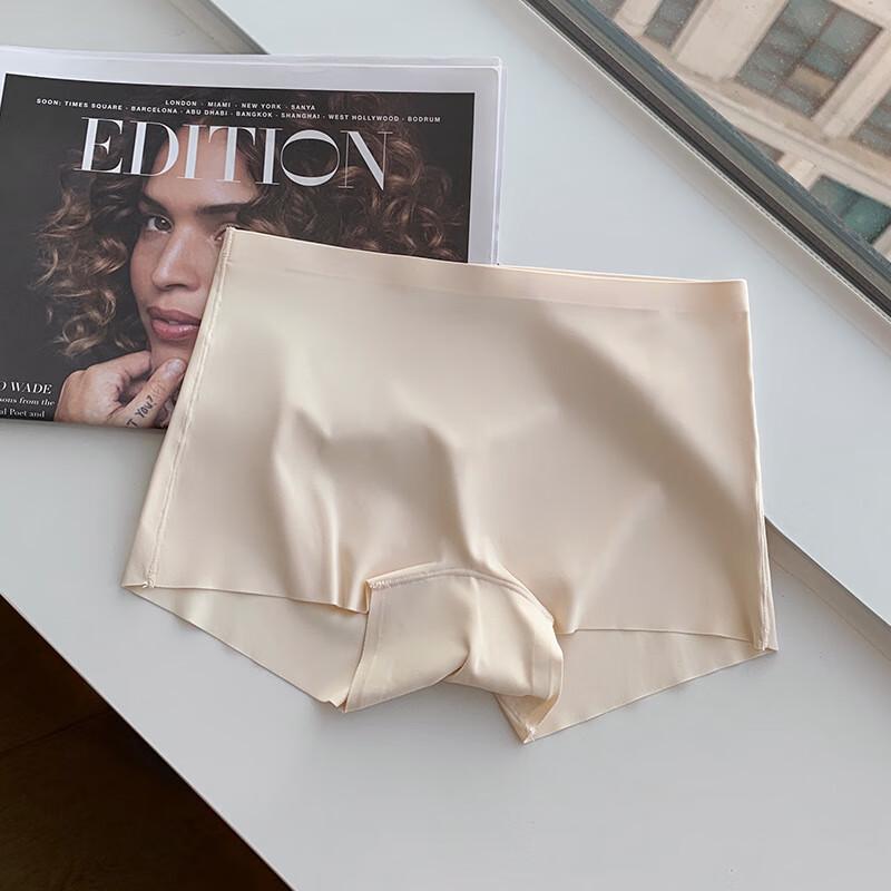 Langsha Women's Ice Silk Seamless Anti-Exposure Safety Boxer Shorts 2-Pack