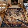 Vintage Nautical World Map Print Carpet for Bedroom Living Room Bedside Sofa Floor Mat Modern Home Decor Area Rug