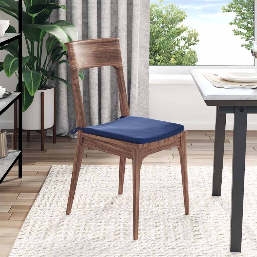 Seat Cushion Set 4 Pcs Police Blue 40 X 40 X 3 Cm Velvet