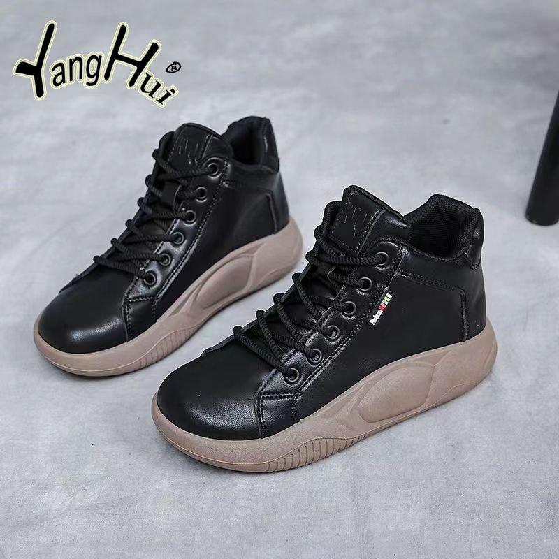 Plus Samt Warmhalten Sport Freizeit All-Match Weiße Schuhe für Damen Koreanischer Stil Gao Bang Plattform Sneakers Winter 2024