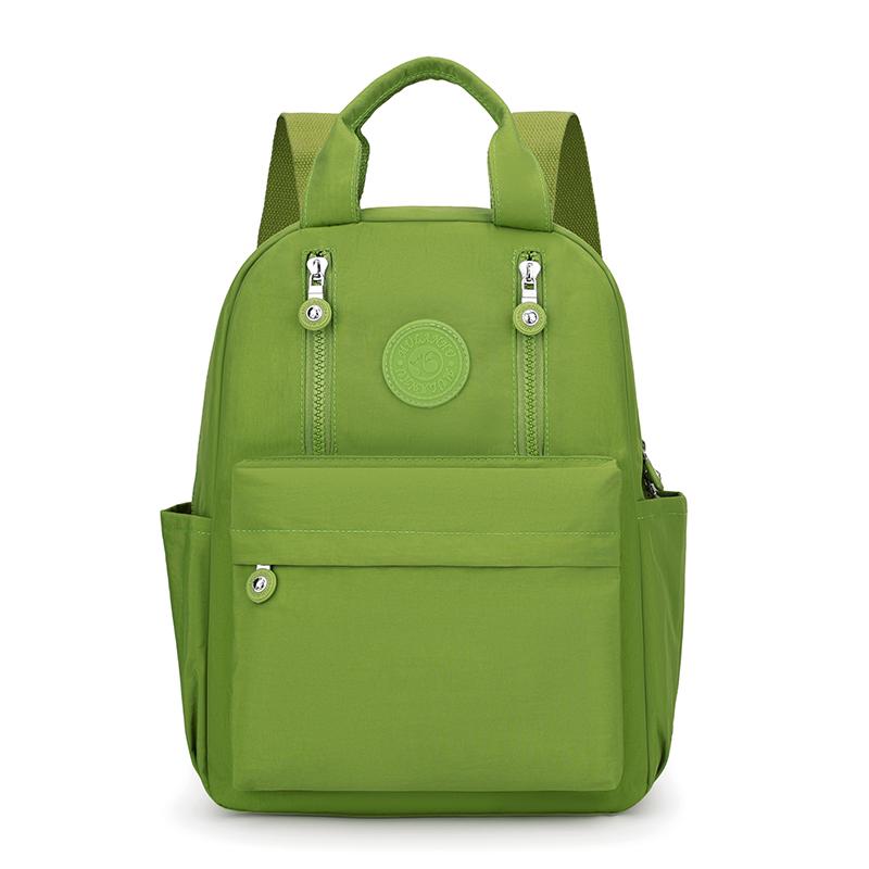 Solid Color Women's Backpack Large Capacity Nylon Backpack