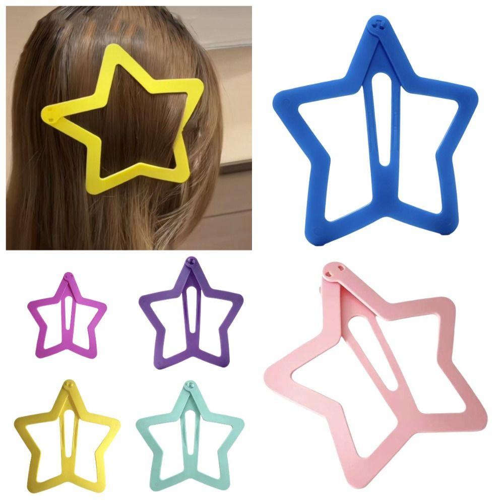 Solid Color Extra-large Star Hair Clip Creative Funny Hair Grip Openwork Star Hairpin Girl