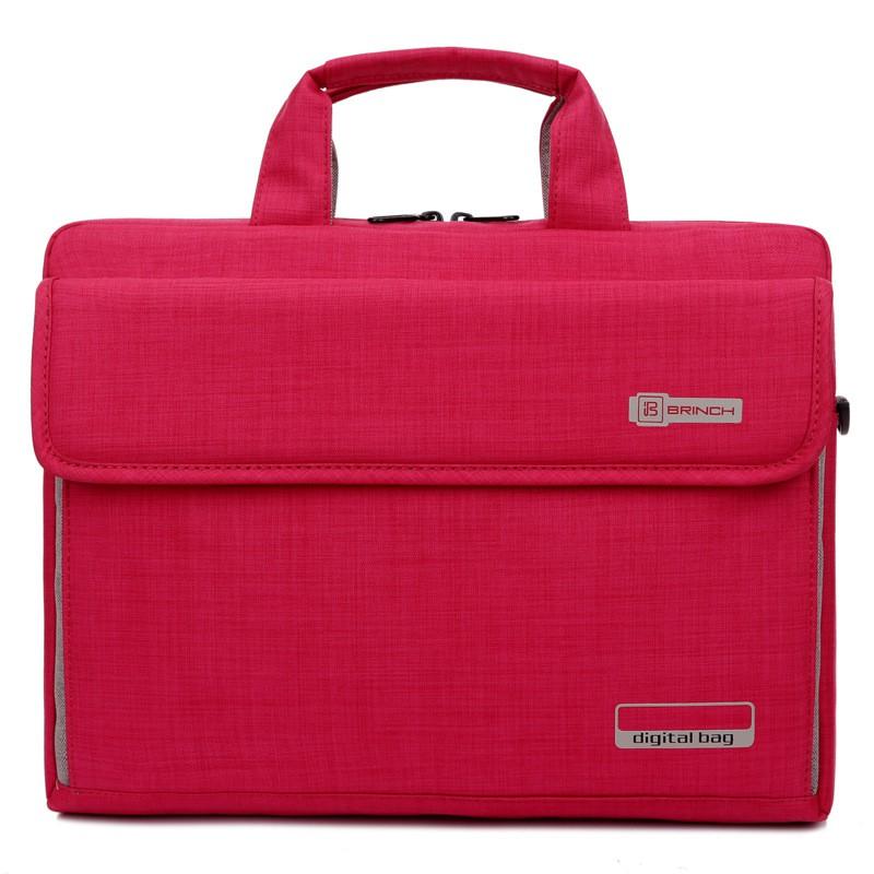 BRINCH Nylon Laptop Bag 14-16 Inch Notebook - Adjustable Crossbody Messenger With Inner Sleeve Water Resistant Shockproof