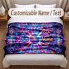 Music General Theme Soft Blanket Personalized Custom Name Text Print Warm Blanket Home Sofa Bedroom Decor