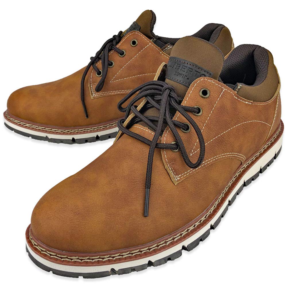 Liberto Edwin Men's Waterproof and Slip-Resistant Casual Shoes (Camel, 26.0 cm)