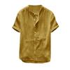 Men's Casual Loose Shirt Solid Color Thin Cotton Linen T-shirt Top