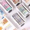 5 Rolls Of 1.8" * 3.23" Cute Transparent Midsummer Daisy Decorative Stickers DIY Materials And Paper Tapes