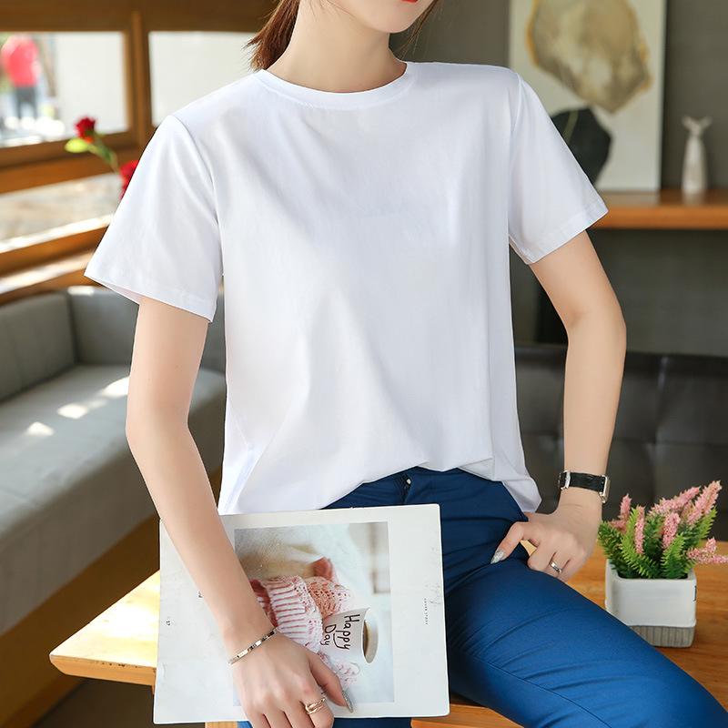 Women's Summer 2021 Slim White Short-Sleeve T-Shirt - Korean Fashion Trend