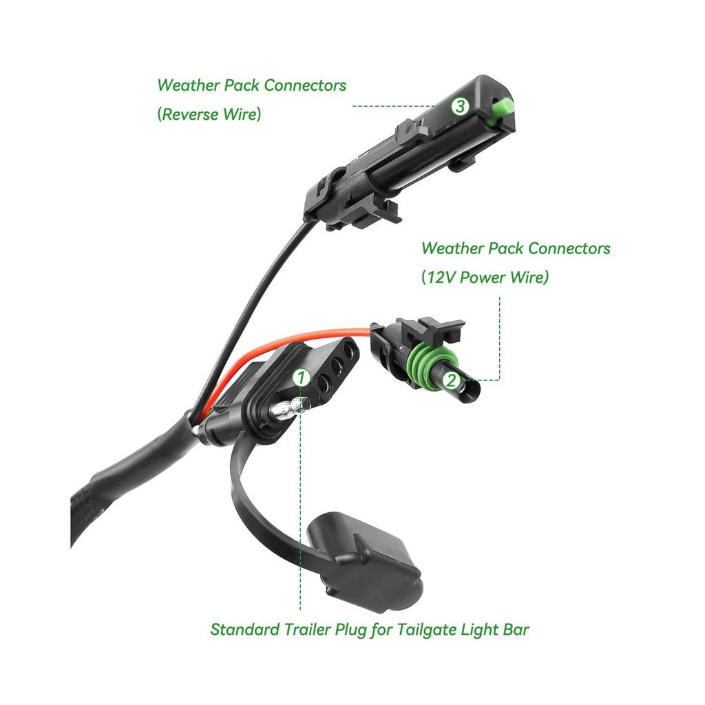 529004 American 7-Pin to 4-Pin Quick Connect Wiring Harness with Reverse and 12V Wires for Truck Trailers.