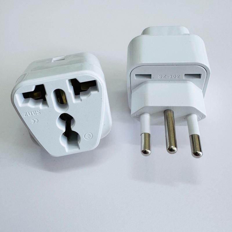 European Style Pure Copper Travel Adapter Plug for Brazilian, Italian, and Swiss Sockets
