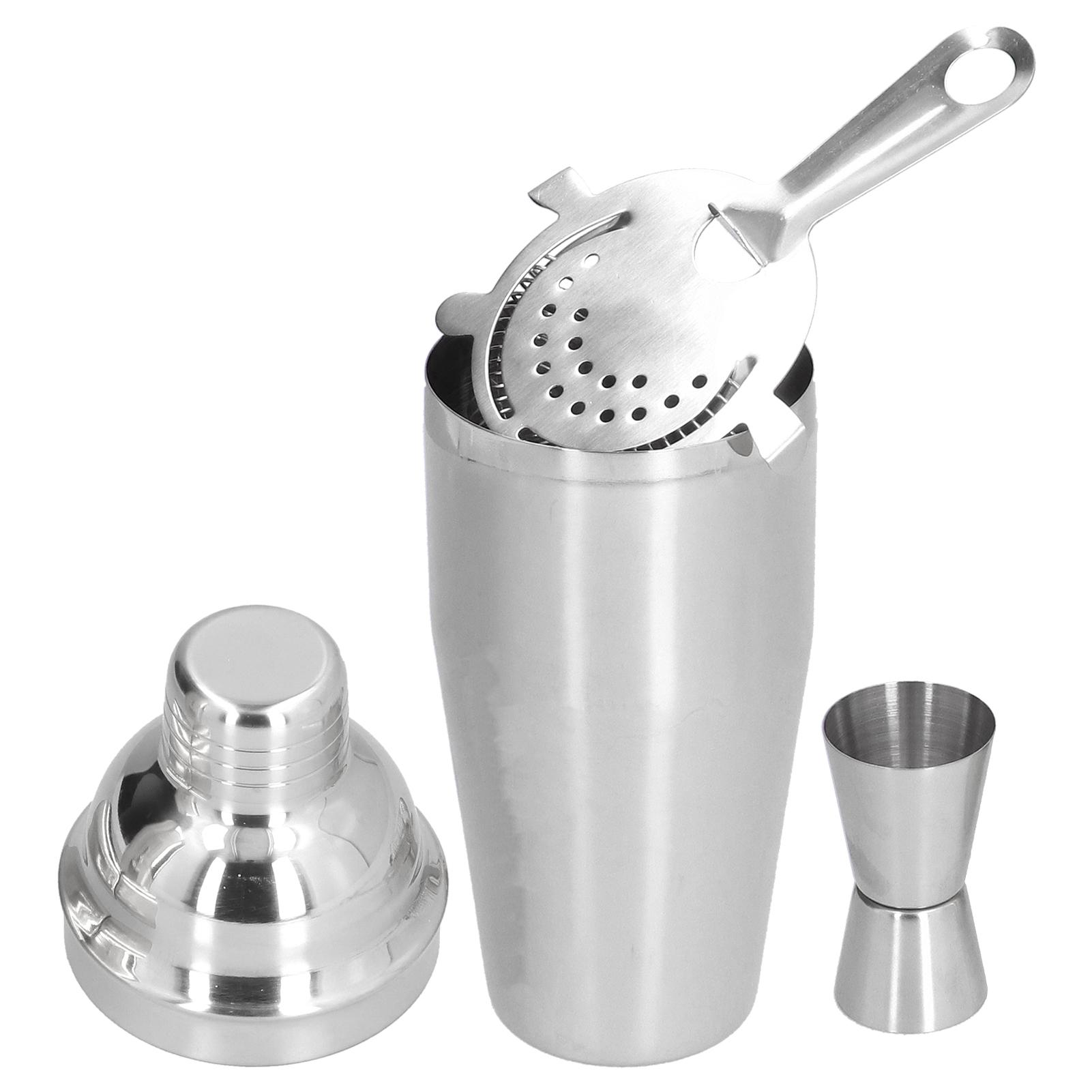 

Cocktail Set Fashionable 750ml Stainless Steel Barware Tool Kit with Strainer Measure Cup Shaker for Bartender Bar