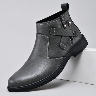Fashion New Flat Designer Chelsea Boots British Style Men Brand Genuine Leather Ankle Boots Comfy Fashion Casual Leather Business Boots